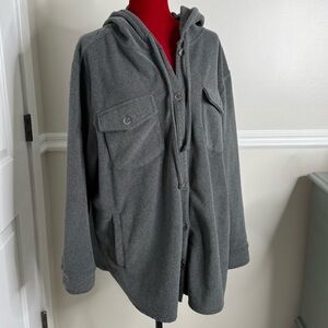 Belle by Kim Gravel Gray Fleece Shacket size 2X